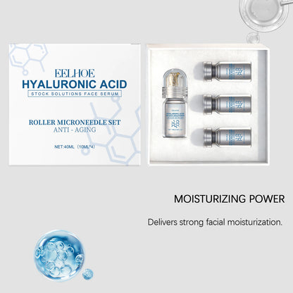 Hyaluronic Acid Hydrating Facial Serum Set with Roller Applicator