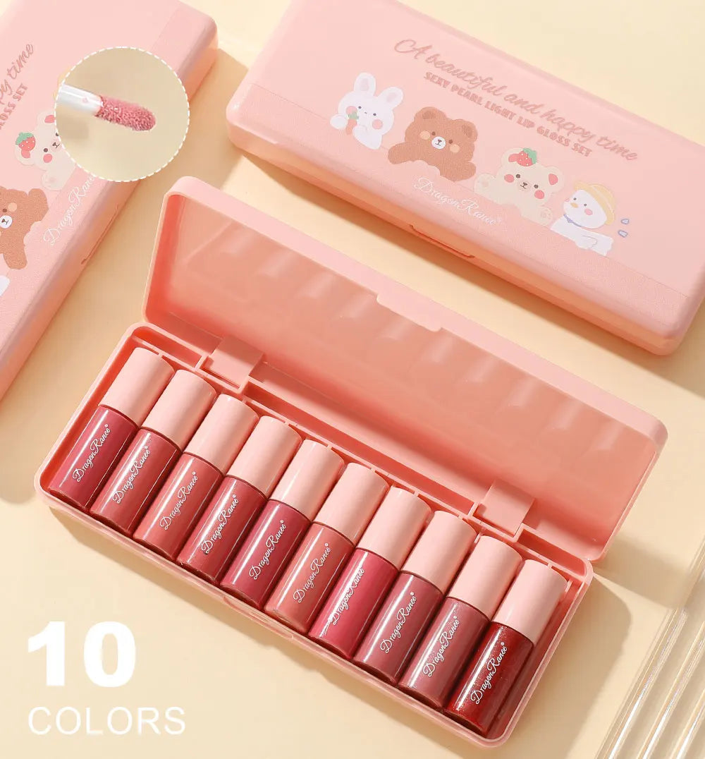 10 - Pieces Shimmer Lip Gloss Set