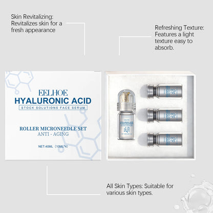 Hyaluronic Acid Hydrating Facial Serum Set with Roller Applicator