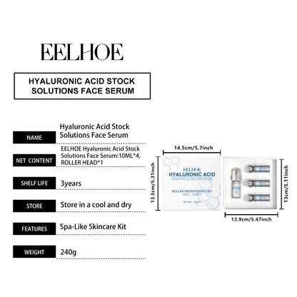 Hyaluronic Acid Hydrating Facial Serum Set with Roller Applicator